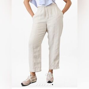 Athleta Retreat High Rise Linen Ankle Pants